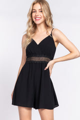 Comfortable & Stylish Waist Lace Trim Cami Romper - Perfect for Any Occasion