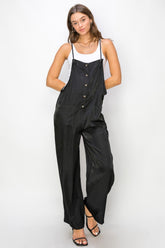 HYFVE Women's Half Button Sleeveless Jumpsuit - Versatile & Stylish Outfit