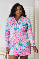 Elegant Double Take Floral Open Front Long Sleeve Cardigan - Perfect for Layering