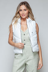 Snobbish Quilted Hooded Vest - Stylish Zip-Up Outerwear