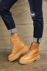 East Lion Corp Platform Combat Boots - Chic, Durable & Versatile Footwear