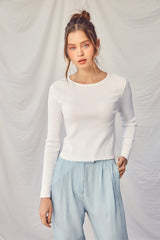 Idem Ditto Women's Twisted Backless Long Sleeve Knit Top - Stylish & Sexy