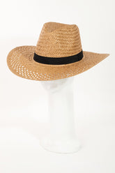 Luxurious Basket Weave Straw Sun Hat with Adjustable Fit