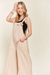 ADORA Women's Knotted Wide Strap Wide Leg Overalls - Trendy and Comfortable Fit