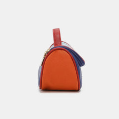 Nicole Lee USA Nikky Vegan Leather Contrast Makeup Bag - Stylish & Spacious Cosmetic Organizer