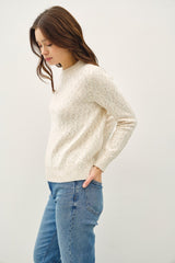 Versatile Heathered Round Neck Long Sleeve Sweater for Cozy Style