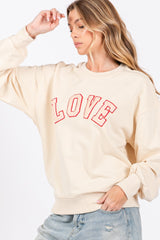 SAGE + FIG LOVE Path Applique Drop Shoulder Sweatshirt - Cozy & Stylish Loungewear