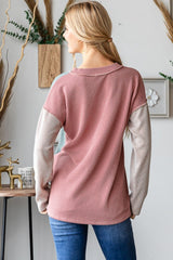 Heimish Modern Color Block Ribbed T-Shirt with Stylish Seams