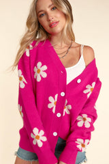 Haptics Women's Daisy Floral Button Down Long Sleeve Cardigan - Chic Layering Piece