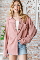 Reborn J Long Sleeve Button Up Shacket - Versatile Shirt Jacket
