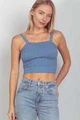 Trendy Cable Knit Seamless Cropped Cami - Chic & Comfortable | VERY J