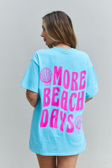 Sweet Claire 'More Beach Days' Oversized Graphic T-Shirt - Comfort & Style for Casual Outings