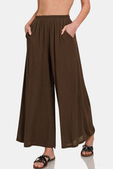 Zenana Women's Wide Leg Pants with Functional Pockets - Comfortable & Chic