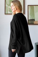 Heimish Festive Sequin Nutcracker Ribbed Long Sleeve Top