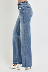 RISEN Women's Full Size High Rise Straight Leg Jeans with Pockets - Fashionable & Comfortable Denim