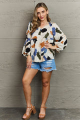 Hailey & Co Wishful Thinking Multi-Colored Printed Blouse with Artistic Flair