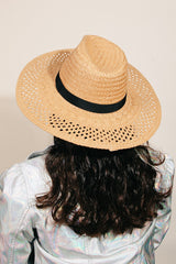 Luxurious Basket Weave Straw Sun Hat with Adjustable Fit