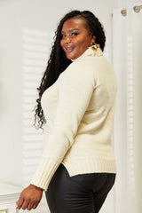 Heimish Women's Turtleneck Sweater with Side Slit - Warm & Stylish Full Size Long Sleeve