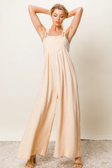 BiBi Textured Sleeveless Wide Leg Jumpsuit - Chic & Versatile Outfit