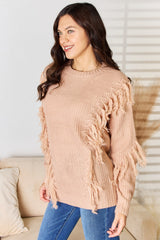 Bohemian Tassel Detail Long Sleeve Sweater - And The Why