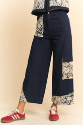 Davi & Dani Women's Lace Applique Wide Leg Jeans - Chic & Trendy Denim