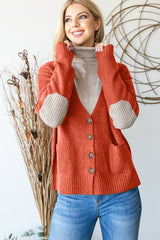 Heimish Women's Full Size Long Sleeve V-Neck Button Down Cardigan - Stylish & Versatile