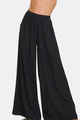 Zenana Women's Pleated Linen Blend Wide Leg Pants - Chic & Breathable