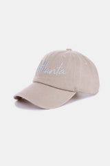 Zenana Vintage Washed ATLANTA Embroidered Cotton Baseball Cap