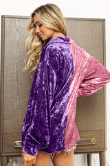 BiBi Contrast Button-Up Long Sleeve Shirt for Stylish Versatility