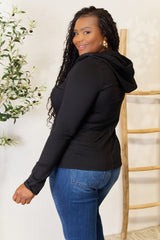 Trendy Exposed Seam Long Sleeve Hoodie by Culture Code