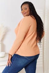 Basic Bae Women's Half Button Long Sleeve Top - Versatile & Chic