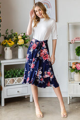 Elegant Floral Wrap Ruffled Skirt | Women's Fashion Statement
