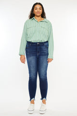 Kancan High Rise Frayed Ankle Skinny Jeans for Women - Trendy & Stylish Denim