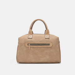 Nicole Lee USA Rhinestone Decor Vegan Leather Boston Bag - Medium Size, Chic & Functional