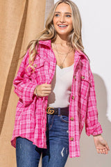 And The Why Full Size Tweed Long Sleeve Shacket - Chic Layering Jacket