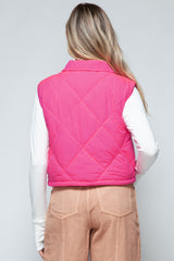 Snobbish Snap Down Quilted Crop Vest - Stylish & Versatile Women's Layer