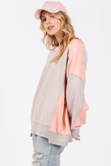 SAGE + FIG Women's Color Block Crew Neck Sweatshirt - Relaxed Fit, 100% Cotton