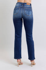 Judy Blue Full Size Washed Straight Leg Jeans with Convenient Pockets