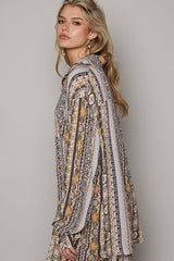 POL Long Sleeve Button Down Printed Shirt - Stylish Rayon Top for Versatile Outfits