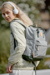 Himawari Large Waterproof Canvas Backpack with Side Pockets - Eco-friendly & Versatile