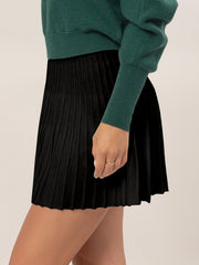 HYFVE High Waist Knit Pleated Flare Mini Skirt - Stylish Versatility for Any Occasion