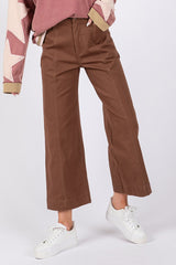 SAGE + FIG Women's Wide Leg Cropped Pants with Pockets - Comfortable and Stylish