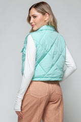 Stylish Snobbish Quilted Crop Vest with Snap Closure - Versatile Layer for Chic Outfits