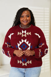 HEYSON Full Size Aztec Soft Fuzzy Sweater - Cozy & Stylish Comfort