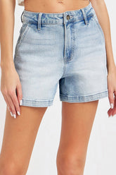 Risen Women's Full Size High Rise Denim Shorts - Chic & Versatile Summer Essential