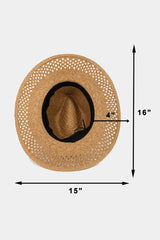 Luxurious Basket Weave Straw Sun Hat with Adjustable Fit