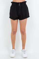 American Bazi Women's High Waist Paper Bag Shorts – Stylish Summer Essential