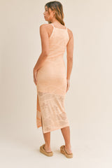 MABLE Floral Knit Slit Midi Dress - Chic & Feminine Style