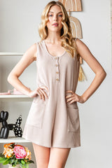 Heimish Full Size Scoop Neck Wide Strap Summer Romper - Trendy & Comfortable