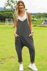 Stylish Sleeveless V-Neck Pocketed Jumpsuit - Double Take Collection